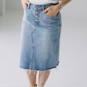 Main Street Exchange Knee Length Denim Skirt
